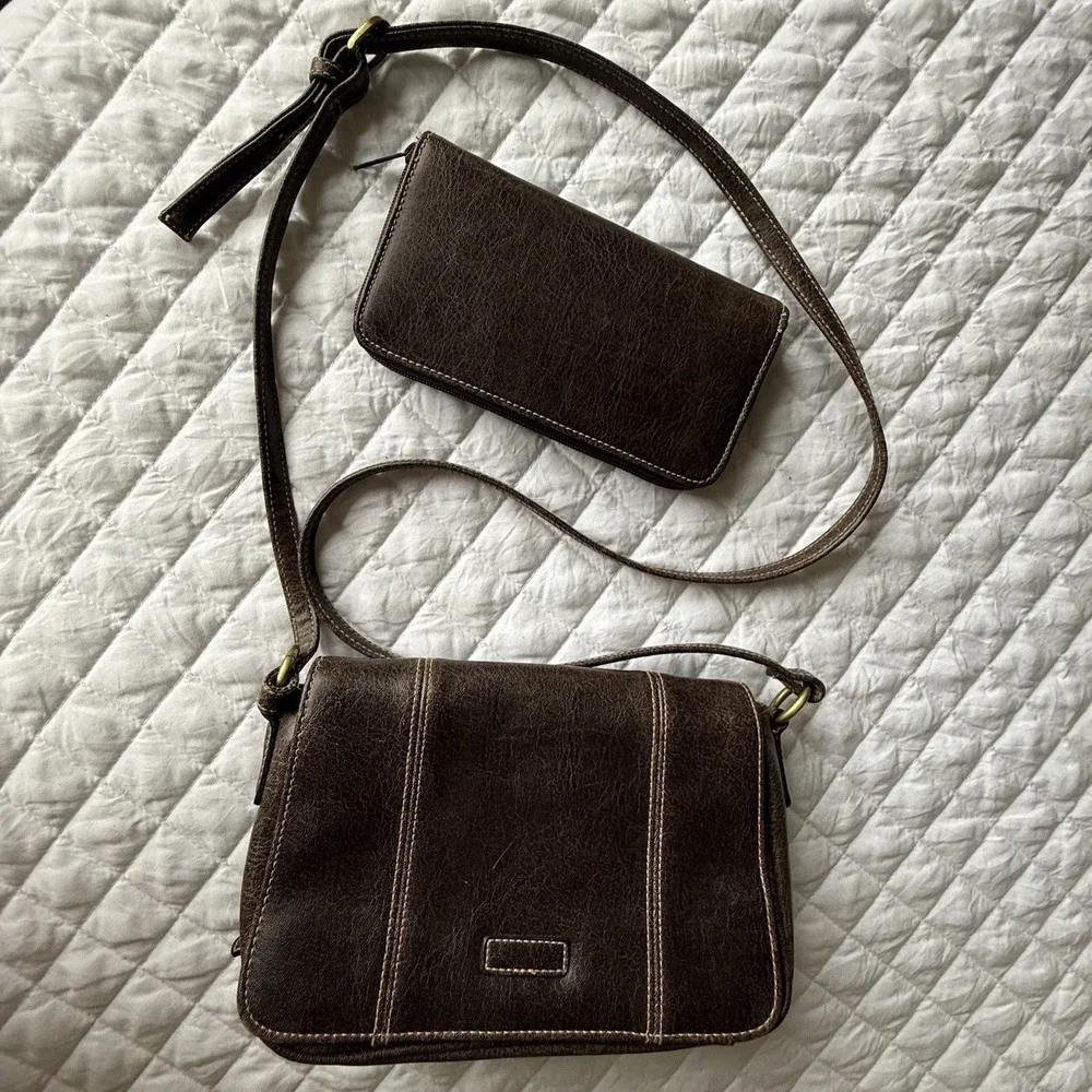 Q&A-Shoulder Bag-Purse-Vintage-Removable Organizer Wallet-Medium size-Brown‎ - Picture 2 of 14